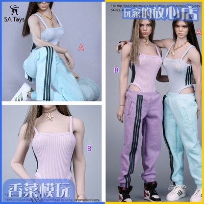 taobao agent 1/6 12 -inch female soldiers clothes hip -hop fisherman hat off -back casual guard pants TBL SA022 spot