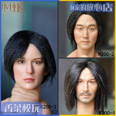 taobao agent Kumik 1/6 k200-1 to 3 handmade hair transplant men's head carving Asian European and American handsome guys and beautiful women pre-sale