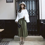 Приталенная бархатная длинная демисезонная длинная юбка, 2020, высокая талия, в корейском стиле, по фигуре, средней длины