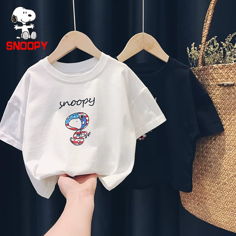 Nuby, Snoopy, детская футболка с коротким рукавом для мужчин и женщин, летняя одежда, семейный стиль, западный стиль