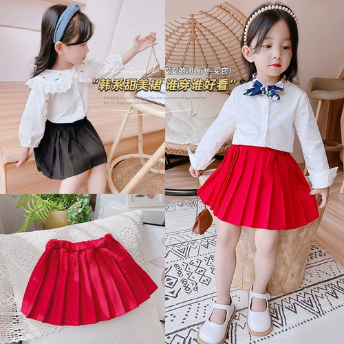 Милая осенняя юбка на девочку, модная детская мини-юбка, наряд маленькой принцессы, в корейском стиле, детская одежда, популярно в интернете