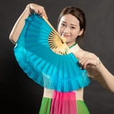 8 -INCH Real Silk Rongchang Fan Dancing Special's Special Dance Gangbang Yunnan Yunnan Flower Drum Fan Практика фаната Xiahong Fan