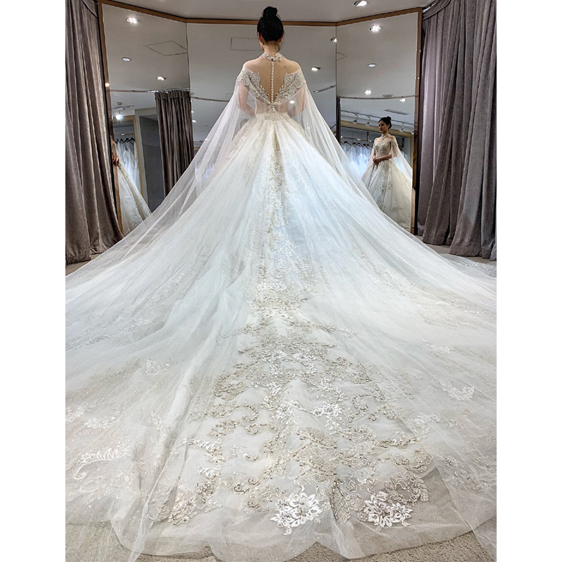 Wedding dress for bride for princess, open shoulders, 2019, maxi length, suitable for teen