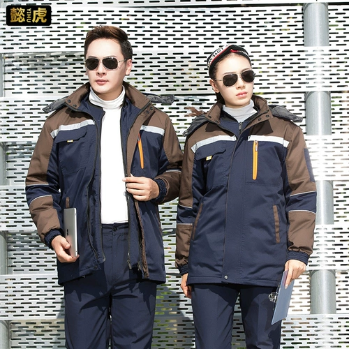 Зимняя куртка для работы, защищающий от холода комплект, флисовый пуховик, увеличенная толщина, делается под заказ