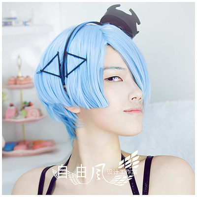 taobao agent [Free Wind] Girl frontline COS service ZAS M21 White Queen COS wig blue head jewelry