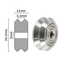 V -раунд из нержавеющей стали (внутреннее отверстие 5) с подшипниками 625ZZ