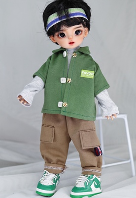 taobao agent Water Doll BJD 6 -point baby clothes green shirt workpiece suit new free shipping