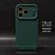 Dark Charcoal Liquid Silicone MagSafe Orange Accents Phone Case for iPhone 17, 16, 15, 14 and 13
