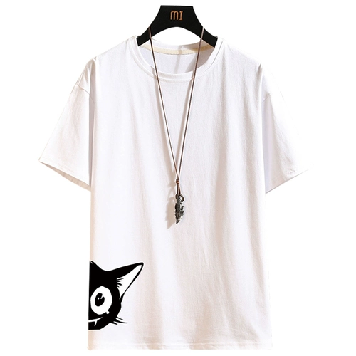 Хлопковая летняя трендовая приятная телу футболка с коротким рукавом, большой размер, белая одежда