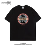 Мужская летняя хлопковая футболка, в американском стиле, короткий рукав