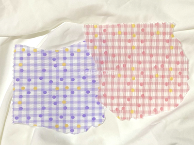 taobao agent Girl's summer delicate and cute little fresh plaid wave dot baby clothes fabric DIY handmade rural fabric thin