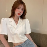 Летний короткий модный тонкий пиджак классического кроя, короткий рукав