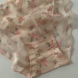 Тонкое кружевное комфортное дышащее нижнее белье, штаны, цветочный принт, средняя посадка