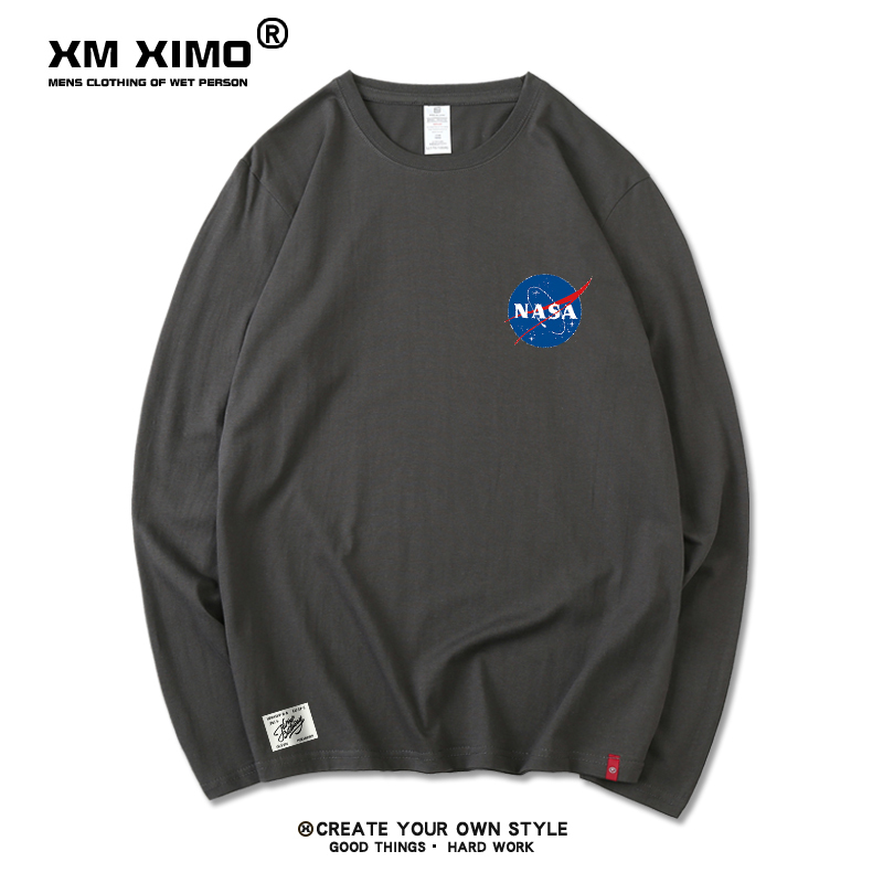 NASA astronaut long-sleeved t-shirt men's autumn clothes sweater trend clothes autumn cotton bottoming shirt autumn clothes