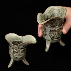 Ликер Cup 陶瓷白酒杯古时帝皇杯 家用中式烈酒爵杯大酒盅创意啤酒杯古风套