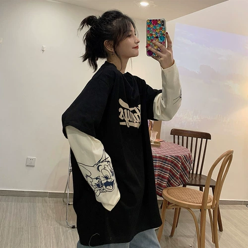 Tide, трендовый комплект, лонгслив, коллекция 2022, оверсайз, в корейском стиле