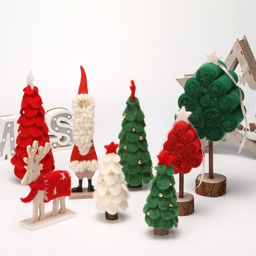 Настольный креативный шерстяной войлок ручной работы, деревянный рождественский декор для пожилых людей