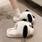 Мультяшные милые тапочки, зимняя нескользящая удерживающая тепло обувь для влюбленных, мягкая подошва
