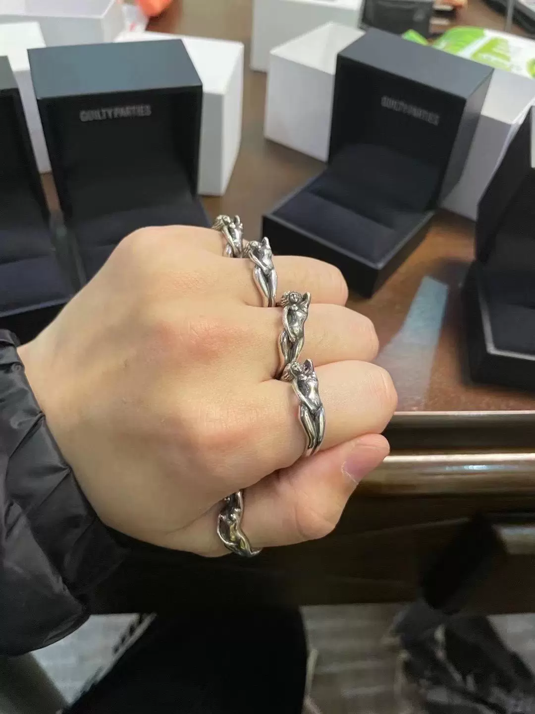 国内现货正品WACKO MARIA NUDE RING 925银制形状萝体女人戒指-Taobao