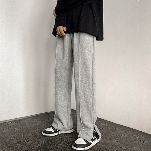 Мужские демисезонные штаны, осенние повседневные брюки, свободный прямой крой, подходит для подростков