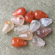 DIY аксессуары 瑕疵特价 南红玛瑙冰飘红连体小三通 天然配件佛头45