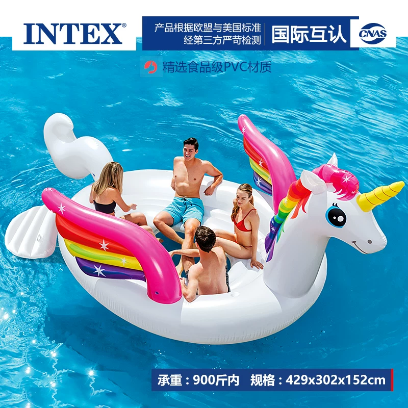 Плавательный надувной круг INTEX для взрослых, надувная игрушка, фламинго, единорог