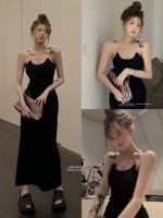 Черный пляжный топ с чашечками, небольшое дизайнерское платье, летняя приталенная юбка без рукавов, изысканный стиль, с открытой спиной, тренд сезона, подходит для подростков