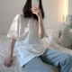 Cơ bản mới mùa hè năm 2021 áo thun ngắn tay trắng của phụ nữ trong triều Phiên bản Hàn Quốc của quần áo học sinh rộng rãi nửa tay - Áo phông