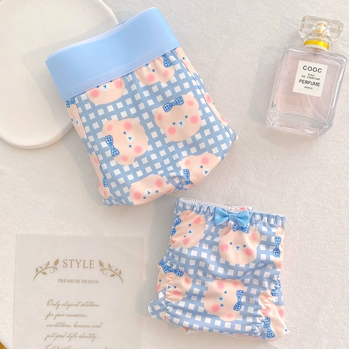 Милое сексуальное мультяшное быстросохнущее нижнее белье для влюбленных, с медвежатами