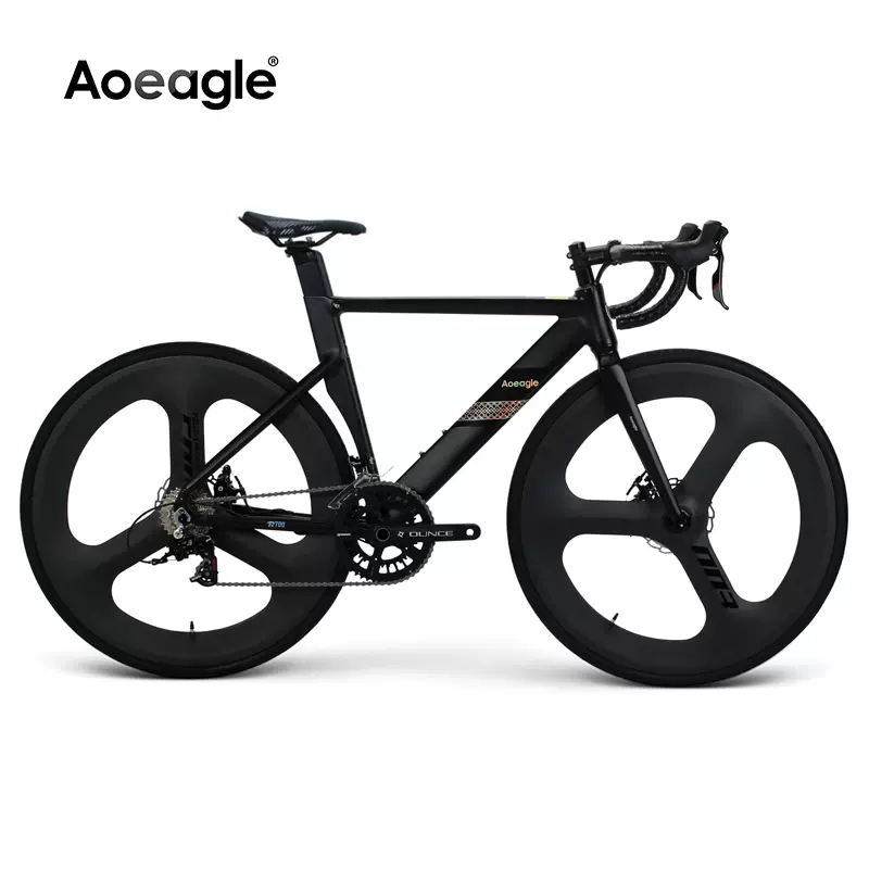 Aoeagle/遨鹰城市公路自行车铝合金赛车学生男女破风碳纤维三刀轮 