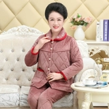 Зимняя флисовая коралловая бархатная пижама, стеганый демисезонный комплект для пожилых людей для матери, увеличенная толщина, для среднего возраста