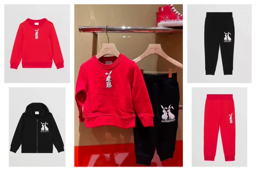 Красная черная толстовка подходит для мужчин и женщин, штаны, год кролика