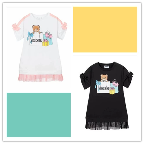 ms 女童 礼物小熊 蕾丝连衣裙 两色 不退不换