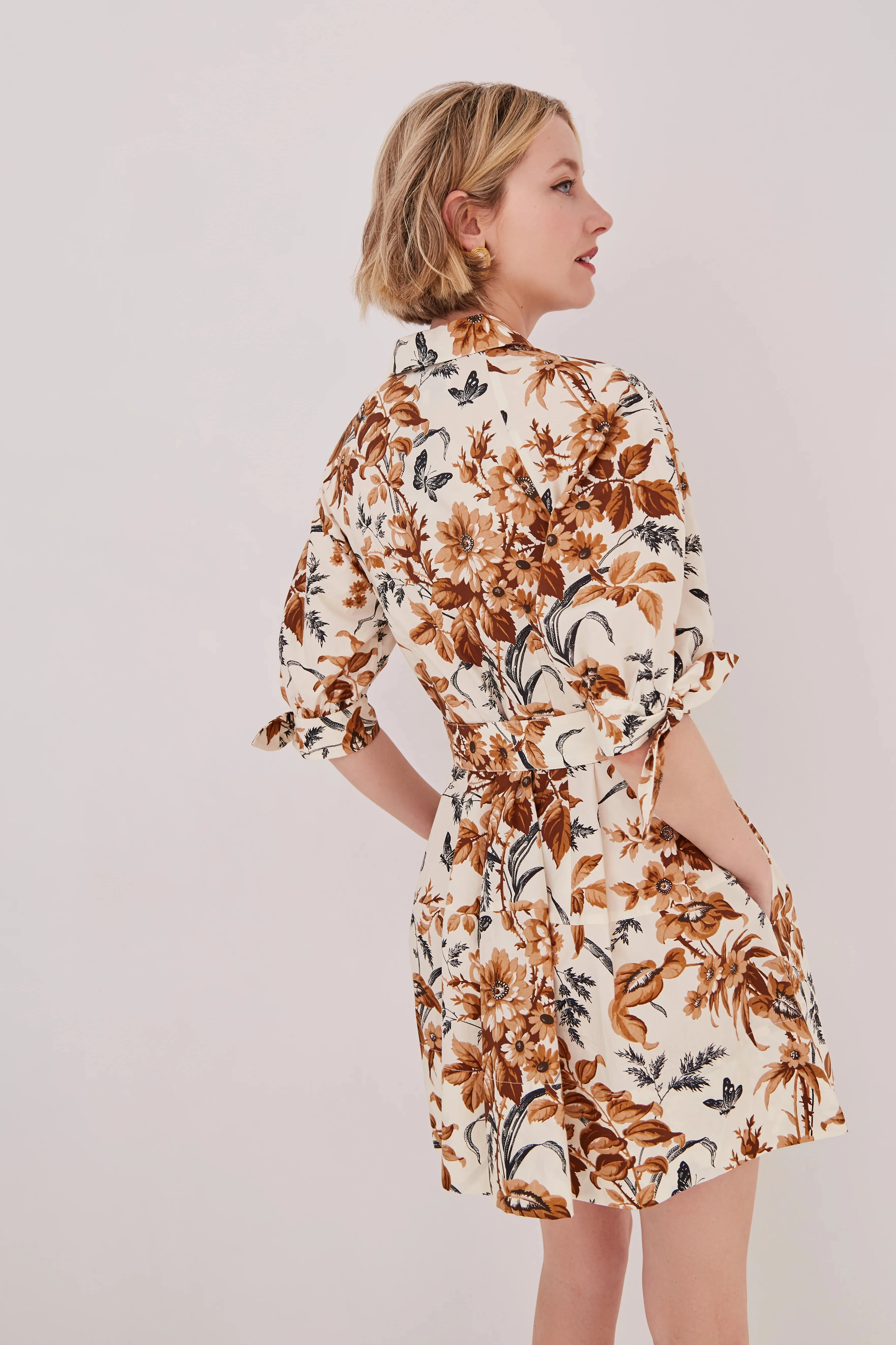 Cara Cara Heavy Print Cotton Waist Define Half Sleeve Dress