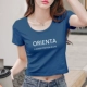 Rốn áo crop top phụ nữ cotton tinh khiết mỏng manh áo thun ngắn tay ngắn trắng cạp cao áo thun năm 2021 mùa hè phong cách mới quần áo phụ nữ - Áo phông