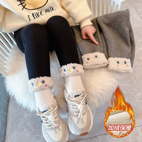 Детские базовые удерживающие тепло флисовые бархатные леггинсы для раннего возраста, штаны