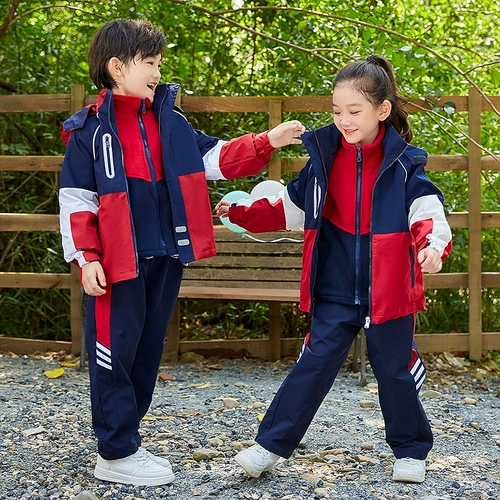 Осенняя форма для школьников, детская водонепроницаемая куртка, комплект, спортивный костюм, 3 предмета