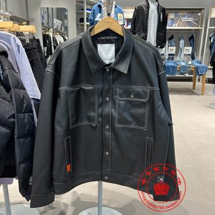 JackJones ジャック ジョーンズ ルーズ トップステッチ ワークウェア トレンド トップス 服 PU レザー スリーブ コート ジャケット 221421011