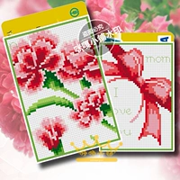 Mica Cross Stitch Card Card Card Банка карта карта карта линия вышитая сумка материала K273 Mother Love Carnations