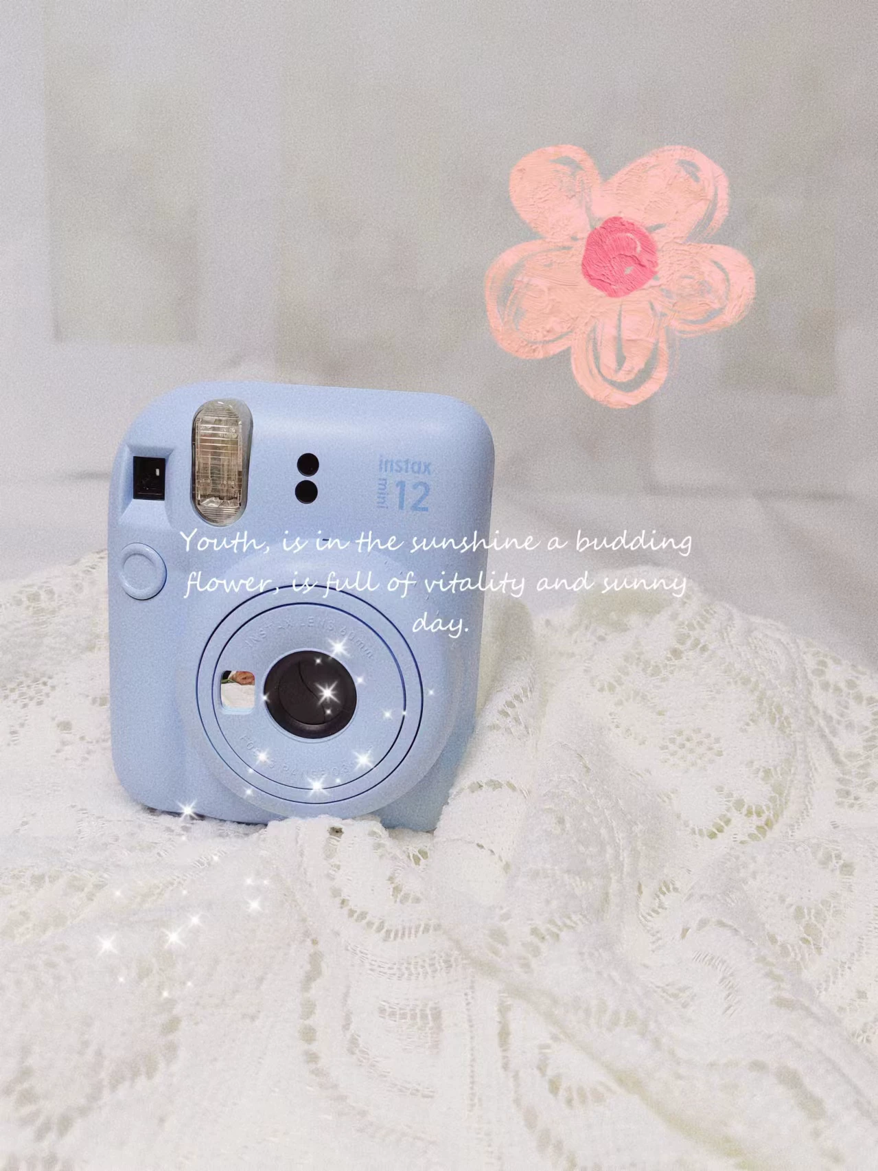 Фотоаппарат (Fuji) mini12 японская версия — мгновенная съёмка, пастельные цвета, шнурок и батареи