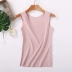 Dàn cộng với nhung áo vest của phụ nữ mùa đông ấm áp và dày hơn áo sơ mi đáy quần cotton slim top 2019 phong cách bên trong không tay - Áo ba lỗ