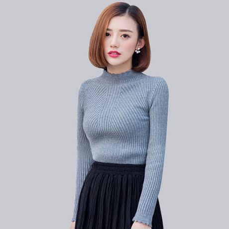 【女版针织衫】_紧身半高领毛衣图片_秋冬款针织衫价格_搭配分享 - 爱