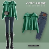 Зимний трикотажный свитер, комплект, карандаш, штаны, в стиле Шанель, новая коллекция, по фигуре