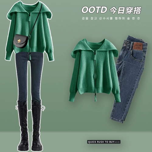 Зимний трикотажный свитер, комплект, карандаш, штаны, в стиле Шанель, новая коллекция, по фигуре