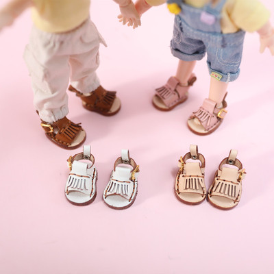 taobao agent Ob11 baby shoes cowhide handmade leather tassel slippers baby clothes shoes YMY GSC body 12 points bjd baby