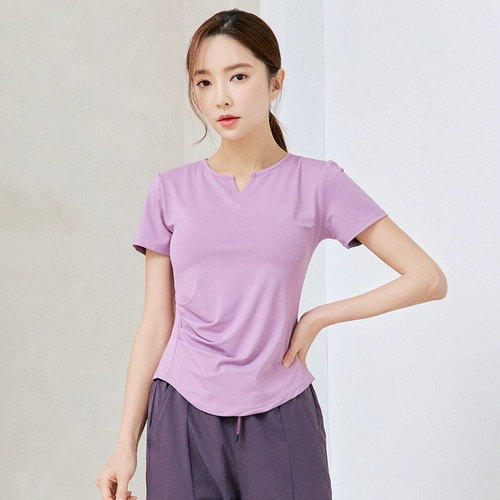 Летняя одежда для йоги, быстросохнущая спортивная футболка с коротким рукавом для спортзала, для бега, по фигуре, большой размер