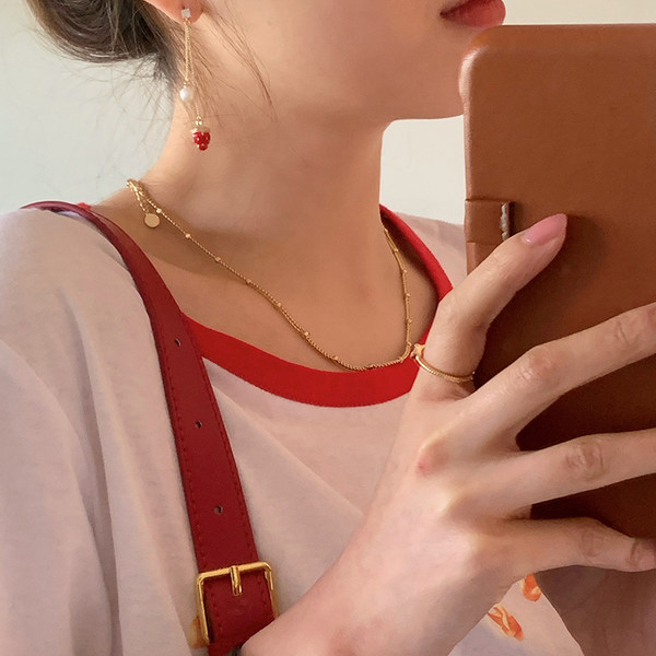 [Минималистский оскар Цепь] Джейн простой один ожерелье Дай Дай хорошо выглядит Пересечение