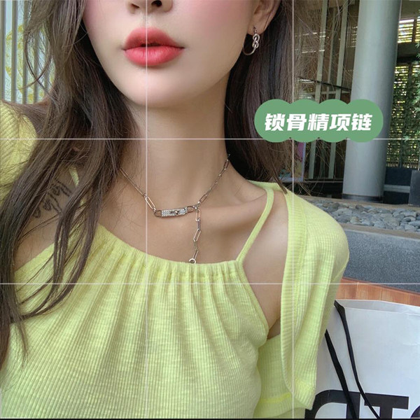 7/11 【 тяжелый дрель ожерелье 】Роскошные/доступные 2 шт. версия необязательный слово бар ключицы цепи