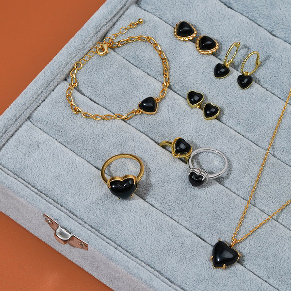 Агатовое ювелирное украшение, браслет, кольцо, серьги