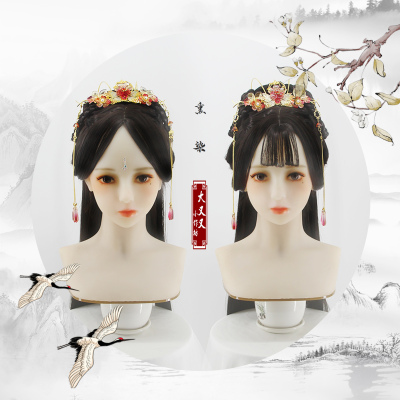 taobao agent [Big and also] Familiar costume style fake hair top hair set The original Hanfu COS universal style 襦 Wei Jin